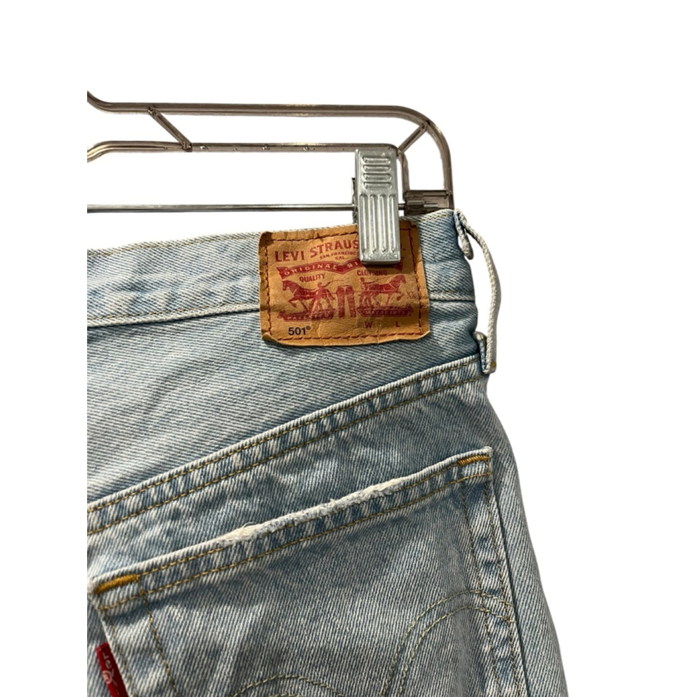 Levi's Strauss 501 Button Fly Denim Jean Shorts Sz 27 Waist Casual Boho Western - Picture 6 of 7